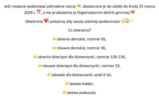 Zdjęcie do Szkoła pomaga pogorzelcom